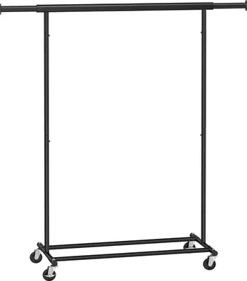 Obrázek produktu pro SONGMICS Věšák na oblečení, stojan na kolečkách 92-132 x 45 x 160cm, černý