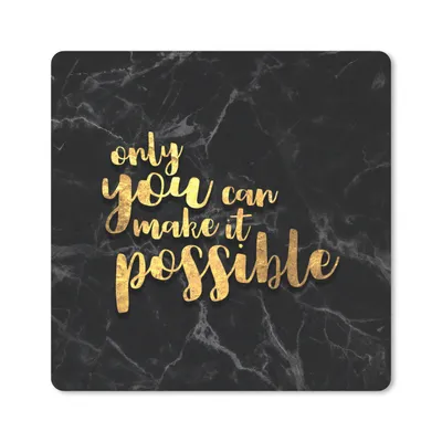 Produktbild von MuchoWow® Mauspad Mousepad Zitat - Motivation - Marmor - Gold 30x30 cm - Mousepads - Maus Mat - Pad - Mausunterlage - Gaming