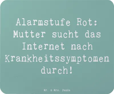 Produktbild von Mr. & Mrs. Panda Mauspad Spruch Mutter Alarmstufe Rot - Meeresbrise - Geschenk, Mousepad, laptop, humorvolle Sprüche, besorgte, mausteppich, Geburtstage, Mouse Pad