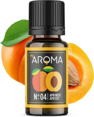 Produktbild von myAROMA Aprikose Aromatropfen 10ml – Zuckerfrei, Kalorienfrei, Vegan, Natürliches Lebensmittelaroma ohne künstliche Farbstoffe