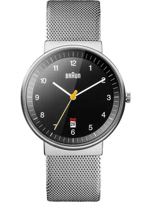 Produktbild von Braun Herren 3-Zeiger Analog Uhr mit Datum - Eleganz in Schwarz und Stahl