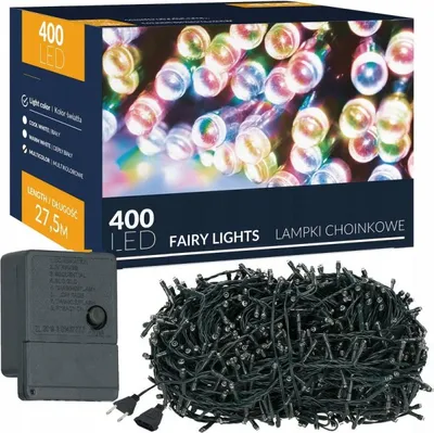 Zdjęcie produktu dla Łańcuch świetlny LED – 27,5 m, 400 diod LED, 8 funkcji, wielokolorowy