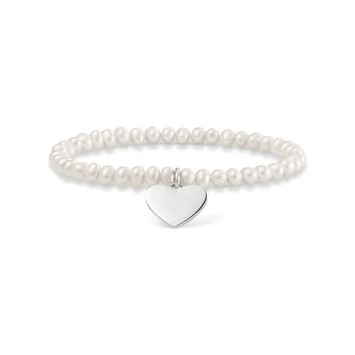Produktbild von Thomas Sabo LBA0046-082-14 Armband Damen Perlen Herz Silber 16,5 cm