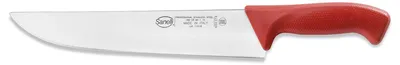 Kochmesser 22 cm, gebogene Klinge, rostfreier Stahl, roter Griff