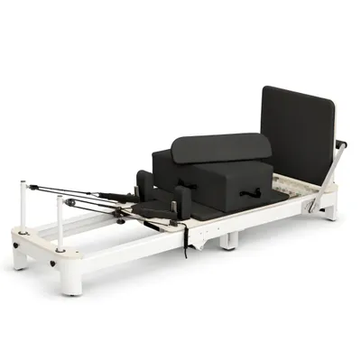 Zdjęcie produktu dla PH Fitness PRO Pilates Reformer 248 cm – składany, aluminiowy, 6 sprężyn, wyjątkowo długi, z kółkami, profesjonalny sprzęt do studia, domowej siłowni i rehabilitacji