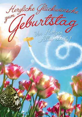 Produktbild von Geburtstag  Glückwunschkarte im Format 115x17cm mit Umschlag