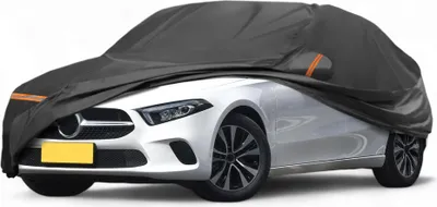 Produktbild von Autoabdeckung fš¹r Mercedes-Benz A-Klasse 2018-2024 PEVA Spunlace Baumwolle Outdoor Voll Autoabdeckung Alle Wetter Wasserdicht mit Passagiertš¹r Rei?verschluss Schwarz