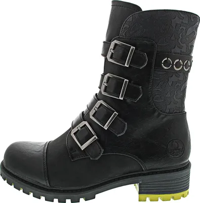 Produktbild von Rieker Damen Stiefeletten Schnallen Blockabsatz 92364, Größe:39 EU, Farbe:Schwarz