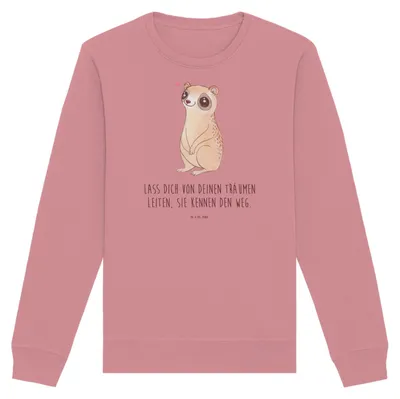 Produktbild von Mr. & Mrs. Panda Baumwoll Pullover Plumplori Glücklich Größe M - Canyon Pink - Geschenk, Bio, Pulli, Glück, Sweatshirt, Niedlich, Lustige Sprüche, Sweater