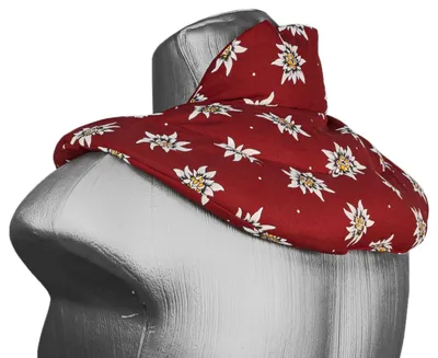 Produktbild von Nackenhörnchen mit Stehkragen Blume-Edelweiß - Kirschkernkissen - Nackenkissen Wärmekissen - Ein sehr wohliger Nackenwärmer