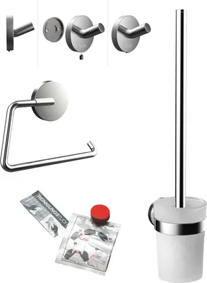 Immagine prodotto di Set WC rond emco avec porte-papier, set de brosses et set dadhésifs, 439800100, 439800100