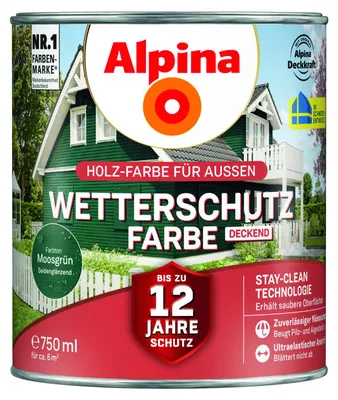 Produktbild von Alpina Wetterschutzfarbe 0,75 L moosgrün