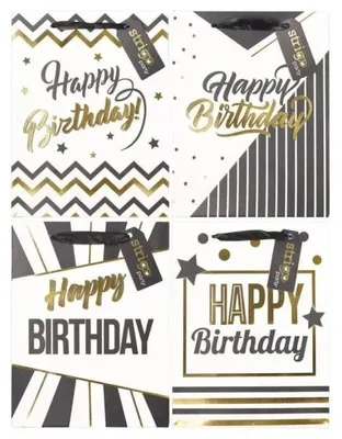 Image de Sac cadeau Party 18 x 23 x 10 cm, assortiment STRIGO