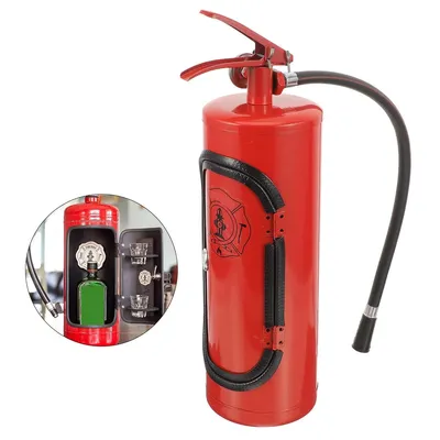 Produktbild von Mini Feuerlöscher Bar Versteckter Getränkeschrank Metall, Kreative Weinbox Schnaps Versteck, Deko Flaschenhalter Geschenk Idee