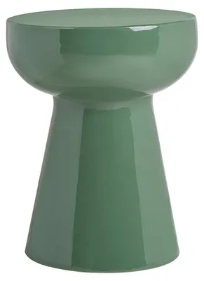 Produktbild von Miliboo - Runder Beistelltisch aus grünem Emaille-Metall, D34 cm MOGOU