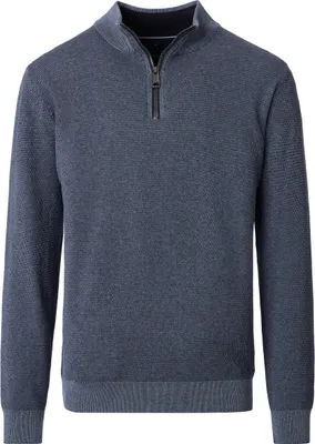 Produktbild von CASAMODA Herren Strick-Troyer Zipper Baumwolle Silbergrau S