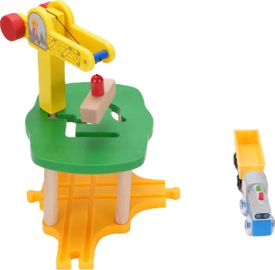 Immagine prodotto di Accessori per trenini in legno, set di costruzione con gru giocattolo per bambini