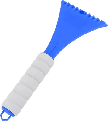 Image de Pelle à pare-brise de voiture Eva Poignée ergonomique coin arrondi Safer grattoir à glace portable pour véhicule d'extérieur Bleu neige