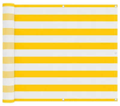Produktbild von vidaXL Balkonsichtschutz Gelb und Weiß 100 x 1000 cm Oxford-Stoff