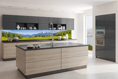 Produktbild von Küchenrückwand Folie Selbstklebend ALPENBLICK 350 x 60 cm - Klebefolie - Dekofolie
