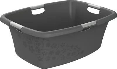Produktbild von Rotho Wäschekorb 50L Flowers - Wäschesammler groß - Wäsche Korb 65,1 x 48,6 x 26,2 cm - Wäschebox Kunststoff - Aufbewahrungskorb Wäschebehälter