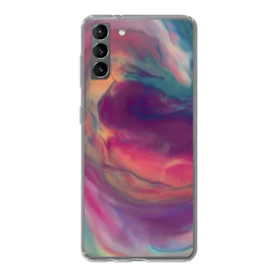 Produktbild von MuchoWow® Handyhülle Schutzhülle Hülle für Samsung Galaxy S21 Plus Flüssig - Rosa - Türkis - Abstrakt Silikon Softcase Handy Hülle - Handy-Tasche