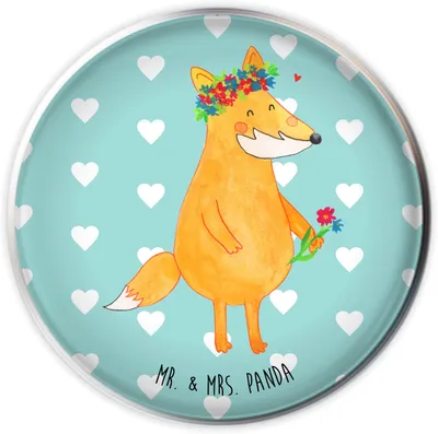 Produktbild von Mr. & Mrs. Panda Waschbecken Ablaufstopfen Fuchs Blumen - Türkis Pastell - Geschenk, Blumenliebe, Liebe, Freundin, Stöpsel, Abfluss-Stopfen, Waschbecken-Stopfen, Ich