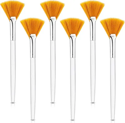 Produktbild von 6-teiliges Fächermasken-Pinselset, weicher Fächerapplikator für Gesichtsmasken, Make-up-Pinsel für Kosmetik