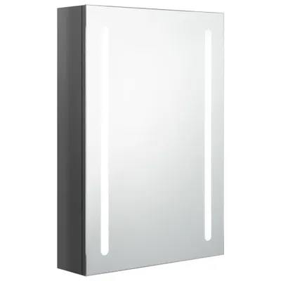 Obrázok produktu pre vidaXL LED kúpeľňová zrkadlová skrinka lesklá sivá 50x13x70 cm