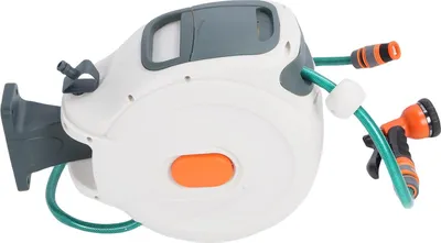 Obrázek produktu pro Zatahovací zahradní hadice 10m Nástěnný držák 180 stupňů Otočný držák na zalévání Mytí auta
