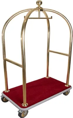 Zdjęcie produktu dla Casa Padrino Luxury Trolley Gold / Red 105 x 65 x H. 193 cm - Akcesoria hotelowe - Akcesoria luksusowe