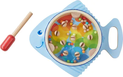 Produktbild von HABA 304851 - Trommelfisch, Klangspielzeug und Geschicklichkeitsspiel für Kinder, Holzspielzeug für Kinder ab 2 Jahren, fördert erstes musikalisches Verständnis