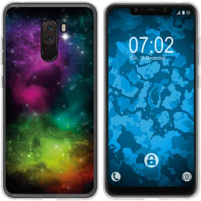Produktbild von PhoneNatic Case kompatibel mit Xiaomi Pocophone F1 Silikon-Hülle Space Starfield M7