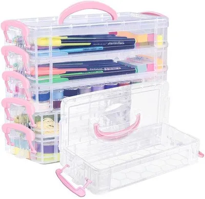 Produktbild von Rosafarbenes Büro-Set, 2-teiliger Organizer, stapelbar, mit Klikschluss