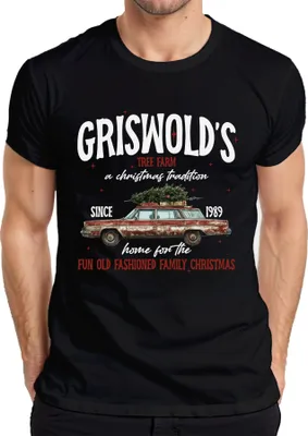 Zdjęcie produktu dla Griswolds Tree Farm Clark - Koszulka męska Christmas Xmas, Czarny, M