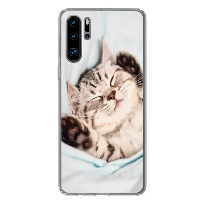 Produktbild von MuchoWow® Handyhülle Schutzhülle Hülle für Huawei P30 Pro Kätzchen - Bett - Pfoten - Mädchen - Kinder - Kinder - Kind Silikon Softcase Handy Hülle - Schutzdeckel