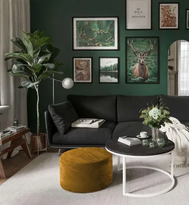 Produktbild von Runder Couchtisch CIRI mit Hocker Dunkelbeton