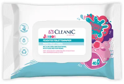 Obrázok produktu pre Cleanic Junior vlhčený toaletný papier Bubble Gum 1op.-40ks
