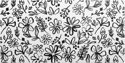 Produktbild von Blumenskizze– Schreibtischunterlage – Schreibtisch Tischunterlage – 90x45 cm – Unterlage Groß Schreibtischmatte