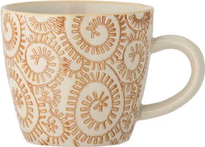 Produktbild von Bloomingville Becher MAPLE Orange Weiß 200 ml Tasse Kaffeebecher Teebecher