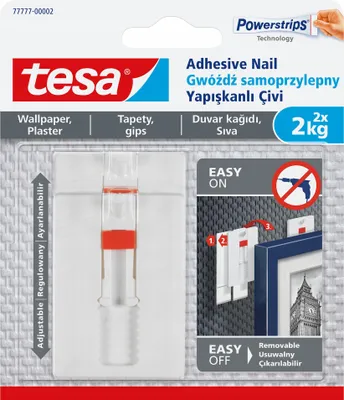 Produktbild von TESA 77777, Drinnen, Universalhaken, Weiß, 2 kg, 2 Stück(e)