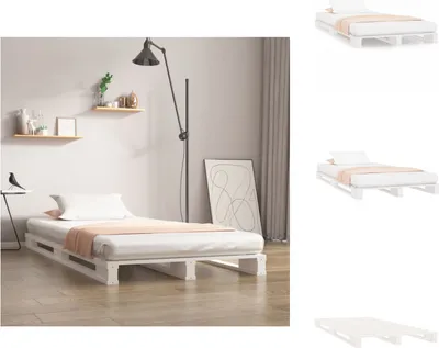 Produktbild von vidaXL Palettenbett Weiß 90x200 cm Massivholz Kiefer - Betten & Bettgestelle