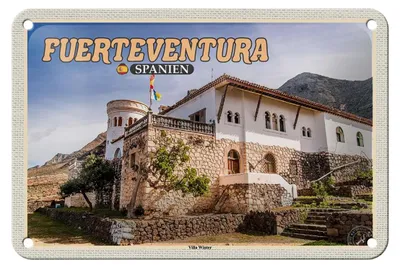 Produktbild von Blechschild Reise 18x12cm Fuerteventura Spanien Villa Winter Schild