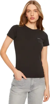 Produktbild von Elegantes Damen Slim Fit T-Shirt Schwarz aus Baumwolle
