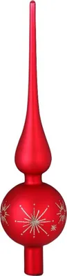 Produktbild von Christbaumspitze dekoriert 28cm Merry Red matt