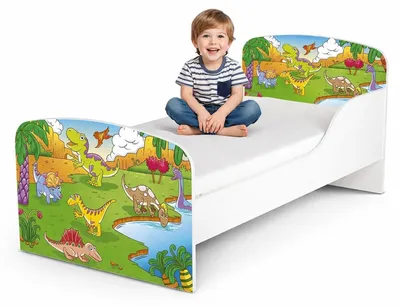 Produktbild von Bayagu Weißes Kinderbett 140x70cm aus Holz mit 10 cm Schaumstoffmatratze