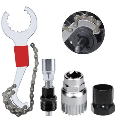 Image de Outil de retrait de cassette de vélo, fouet pour chaîne, extracteur de manivelle, compatible avec 5 à 11 vitesses