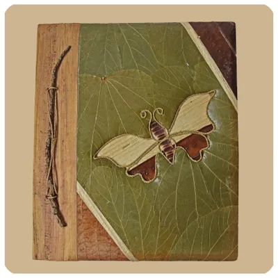 Zdjęcie produktu dla Notatnik Księga gości Pamiętnik Scrapbooking ręcznie robiony naturalny materiał 28 x 23 cm, motyw 2