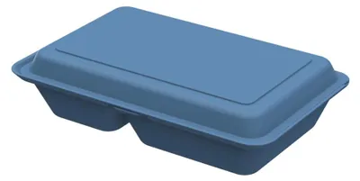 Produktbild von Mehrweg Essensbox 0,8 l 2-geteilt - Essensbehälter to go spülmaschinenfest Schwarz