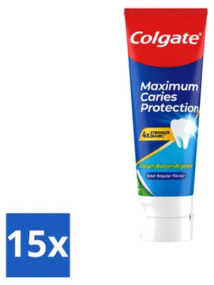 Image de 15 tubes de dentifrice Colgate Protection Contre les Caries au Calcium, 75 ml - Pack économique - 15 pièces